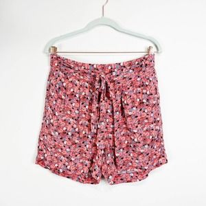 Free People Layla elasticized high waist floral shorts pink Size Small